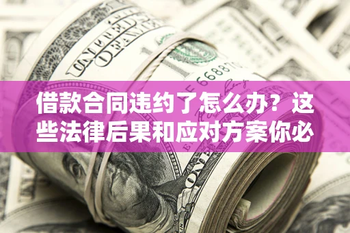 武汉借款合同违约了怎么办？这些法律后果和应对方案你必须知道